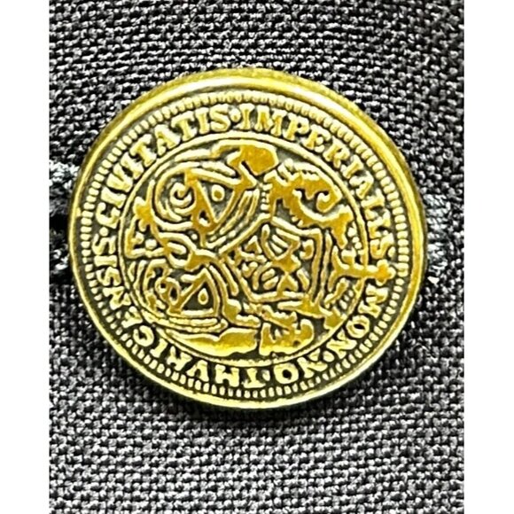 Vtg Oscar de la Renta Blazer Jacket Mens 46R Navy Wool 2-Button Gold Crest - Picture 6 of 10